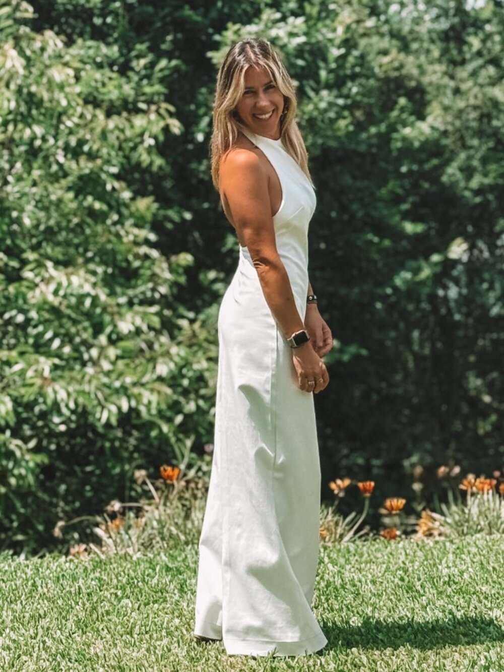 🆕 ZARA Long Halter Jumpsuit | Open Back Wide Leg | WHITE | NWT | Size XS